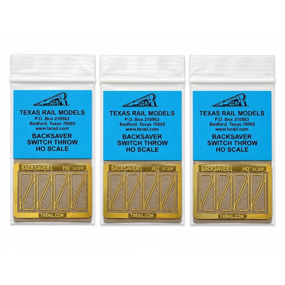 HO 1:87 Scale Texas Rail Models Backsaver Switch Throw Etched Brass Detail 3-Pk